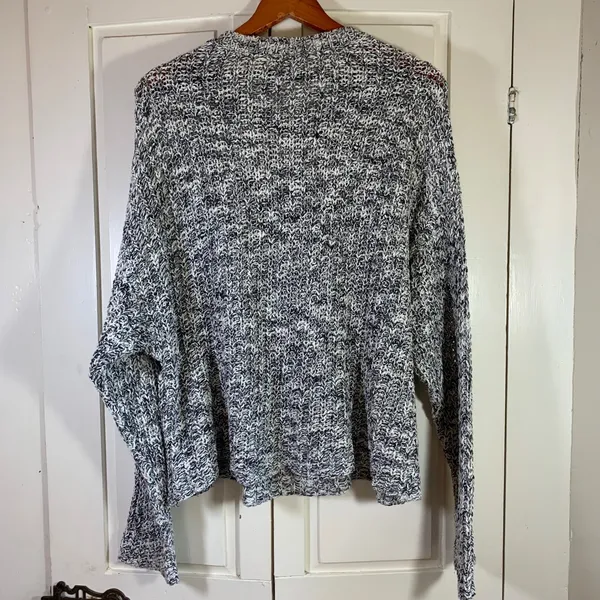 American Eagle Knit Sweater Womens‎ Large L Gray White Oversized Loose Fit - Image 2