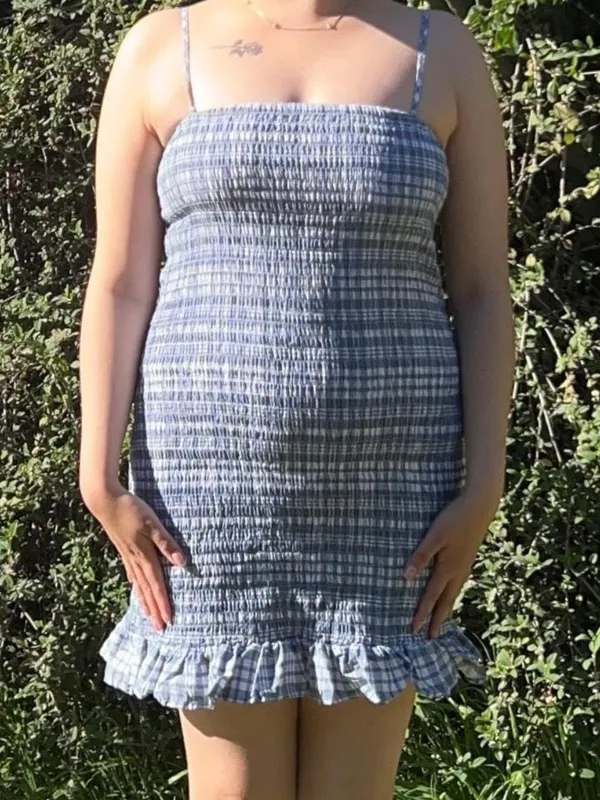 blue & white gingham dress. - Image 3