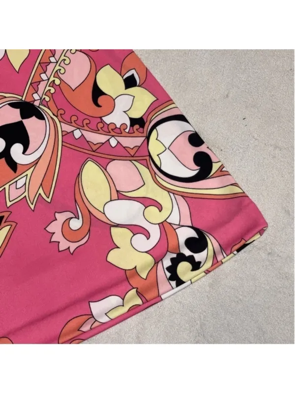 Y2K Pink Pucci Inspired Mini Skirt Retro Glam Mall Girl Vibes - Image 4