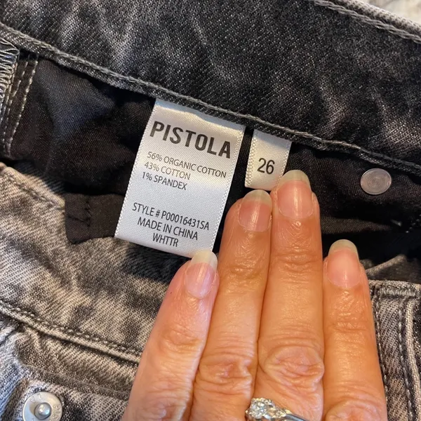 Pistola Womens Gray Distressed Straight Leg‎ Jeans Size 26 - Image 6