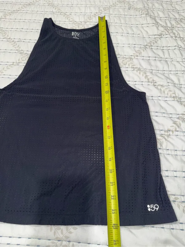 Splits59 Black Perforated Mesh Racerback Tank Top Size S Athleisure Gym Workout - Image 8