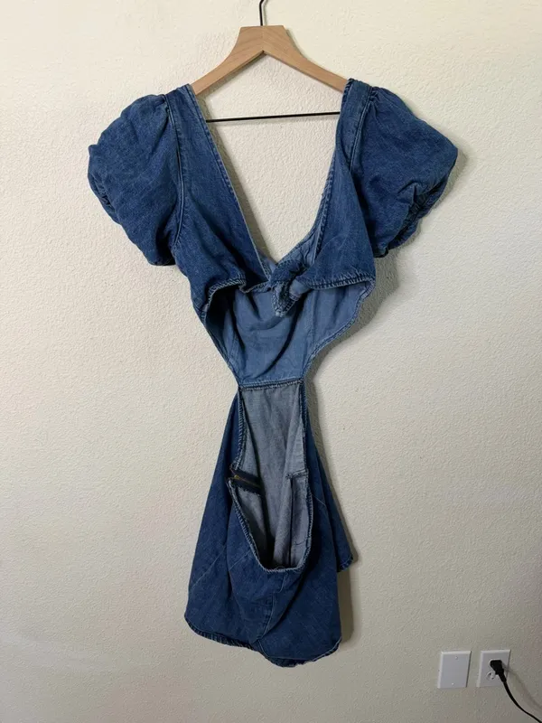 Show Me Your Mumu City Cut Out Denim Mini Dress Womens‎ Size XXL - Image 7
