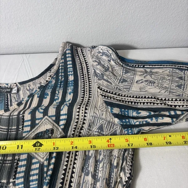 Earthbound Trading Co. Boho Patchwork Maxi Dress Hippie Flowy Festival Size M - Image 9