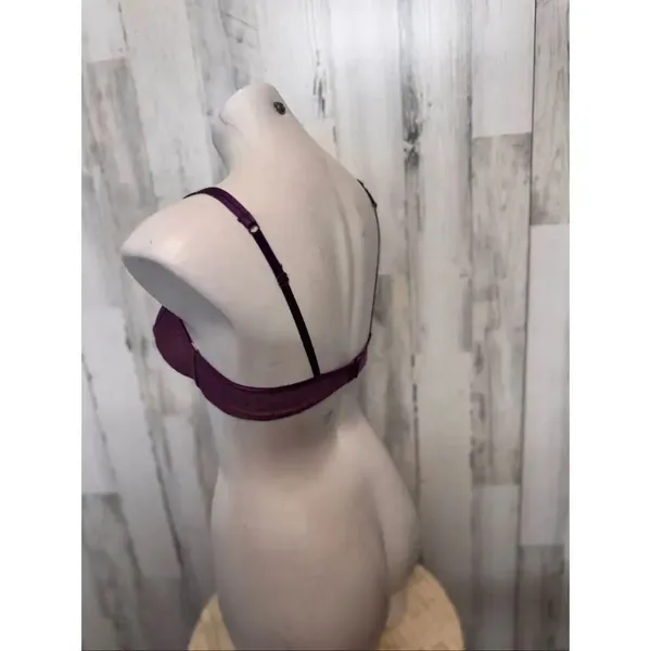 DKNY Purple Sheer Mesh Bra 34B Underwire Lightweight Lingerie Minimalist - Image 5