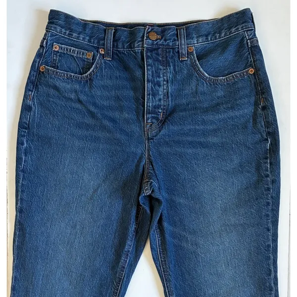 J.Crew Premium Edition Womens 29 High Rise Straight Jeans Dark‎ Wash BX528 - Image 2