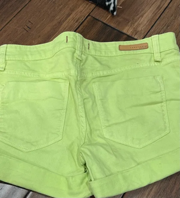 Sanctuary Vintage Neon Lime Green Denim Shorts - Image 3