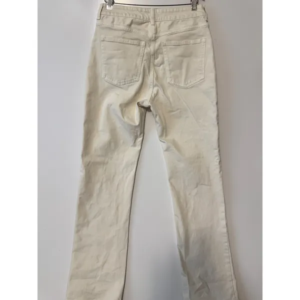 H&M Women's Straight Jeans US 10 Off White Denim‎ Classic Casual - Image 3
