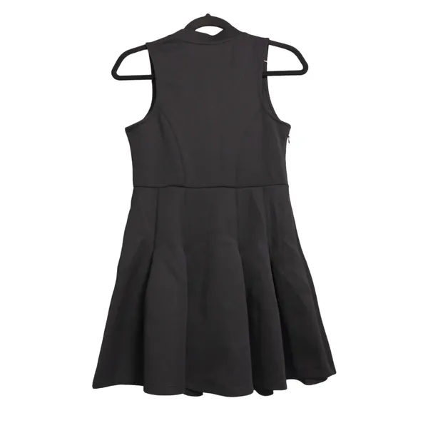 Halara V Neck Sleeveless Side Zipper Pleated Mini Golf Dress Black Small - Image 6
