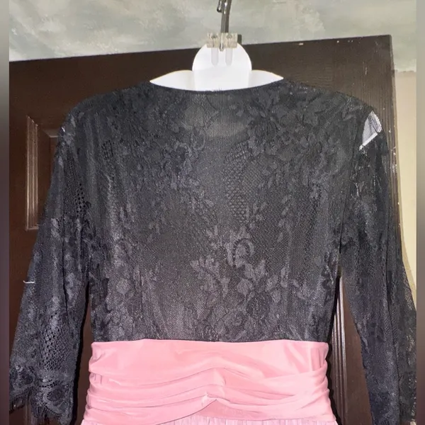 Whimsigoth Black Lace Top Rose Skirt Evening Prom Dress X-Large 3/4 sleeve - Image 8