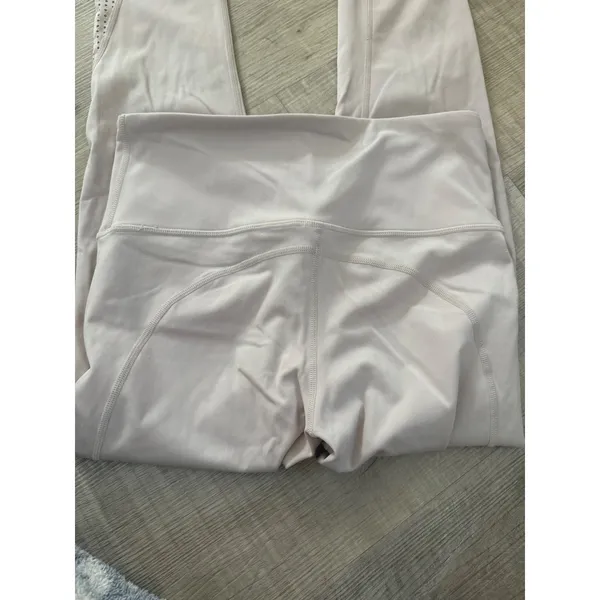 Savvi Fit Laser Cut High-Waisted Leggings - Light Mauve - Size‎ S - Image 2
