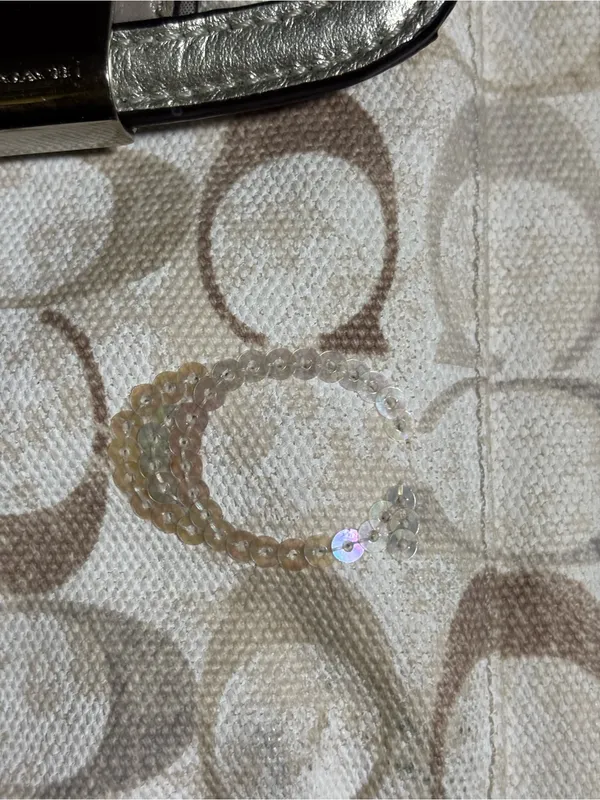 Coach Kristin Swing Bag Crossbody Sequin Signature white Brown - Image 14