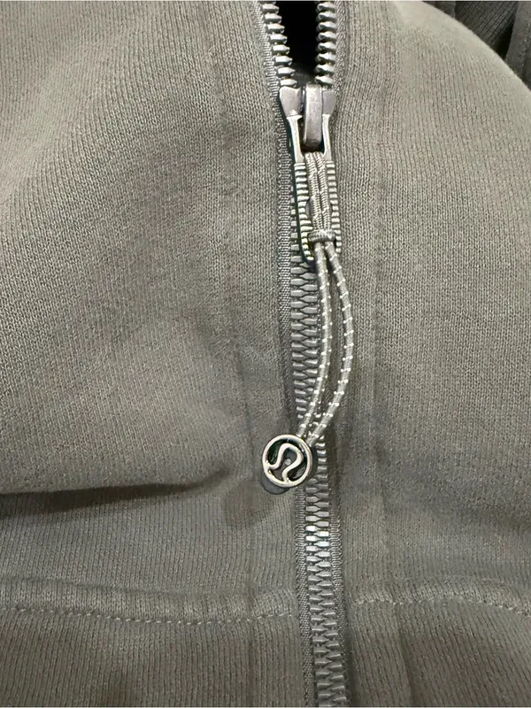 LULULEMON Olive Green Scuba Oversized Full Zip Hooded Jacket Size XS/S - Image 12