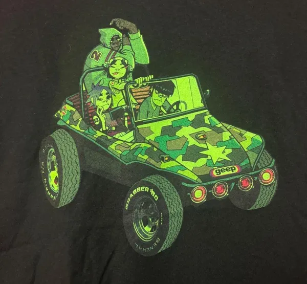Gorillaz Self-titled Album Army Geep Cover Art Rock Tee M - Image 2