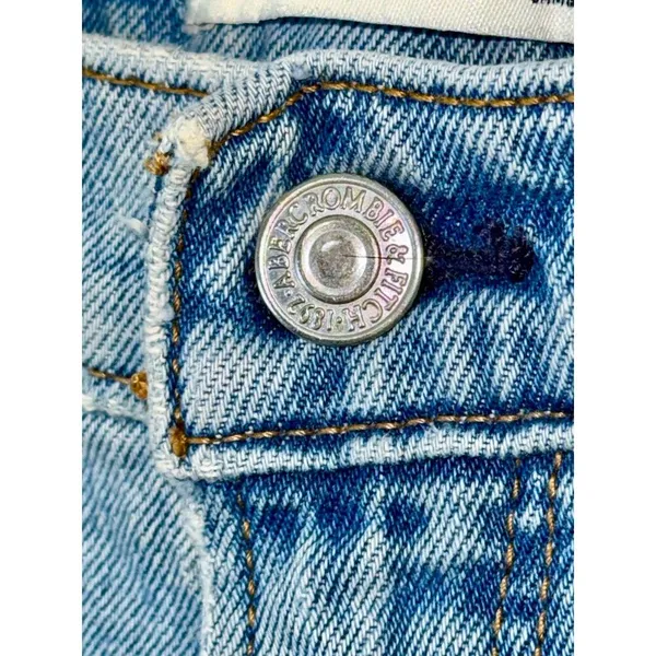 Abercrombie & Fitch Skinny High Rise Blue Denim Distressed Jeans Women Size 29 8 - Image 5