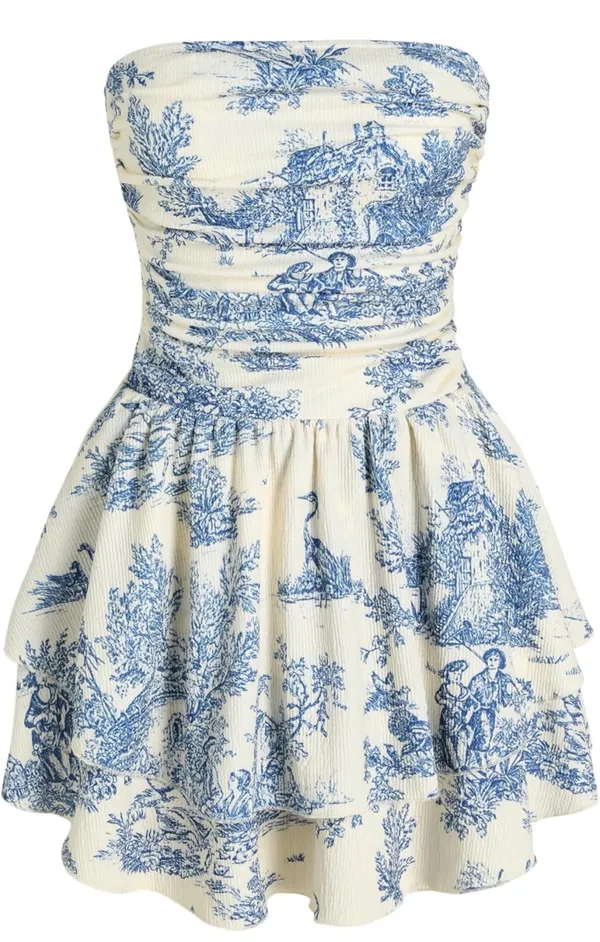 Cider Blue and White Mini Dress - Image 3