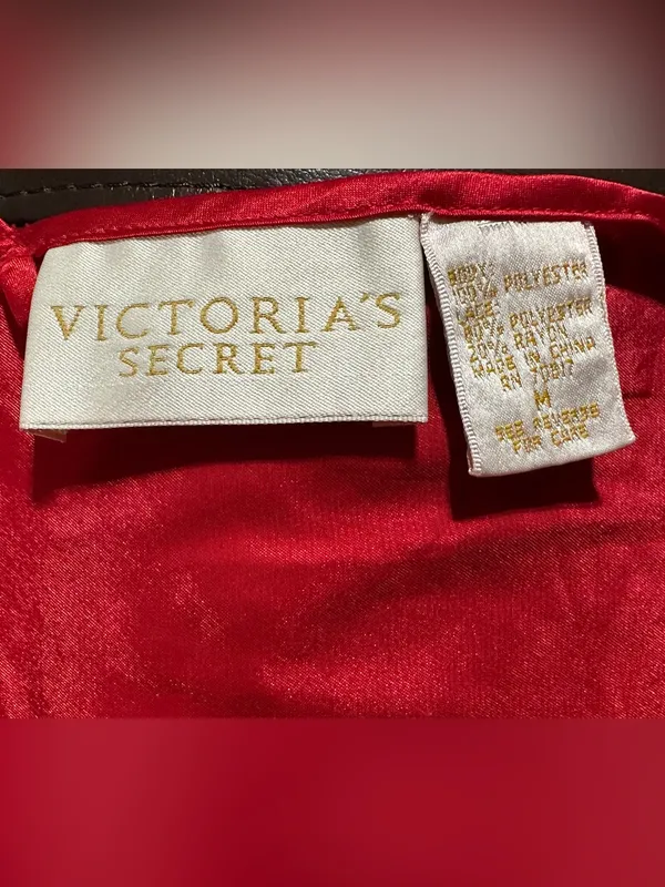 Victoria's Secret Gold Label vintage red satin slip dress size Medium - Image 8