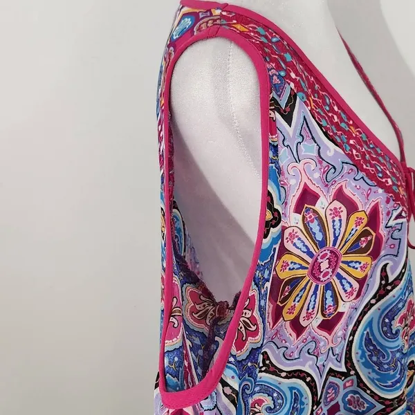 Nicole Miller Pink Paisley Blouse Size Medium Paisley Print Top - Image 5