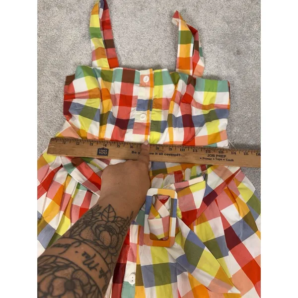 Christopher John Rogers for Target Plaid‎ Wide Strap Tie Waist Dress Size 2 NWT - Image 9