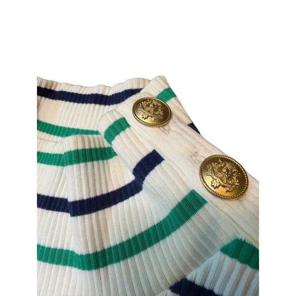 J. Crew vintage rib turtleneck with buttons in stripe NEW - Image 3