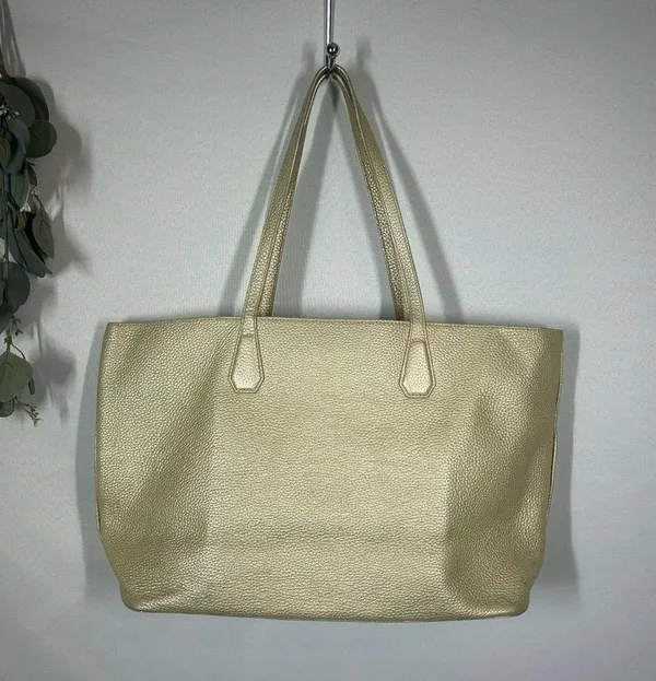 Tory Burch | NWOT Metallic Perry Leather Tote Golden Large Purse Shoulder Bag - Image 5