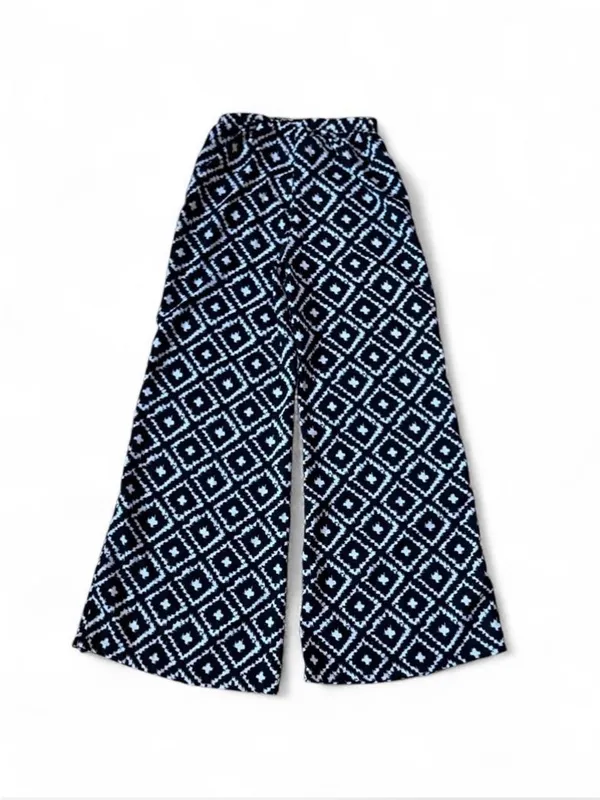 Papaya Black & White Diamond Pattern Wide Leg Pants Sz S - Image 2