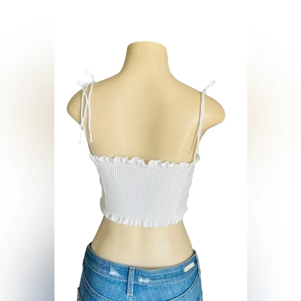 Zara Satin Effect cropped Top with Tie shoulders - Image 16