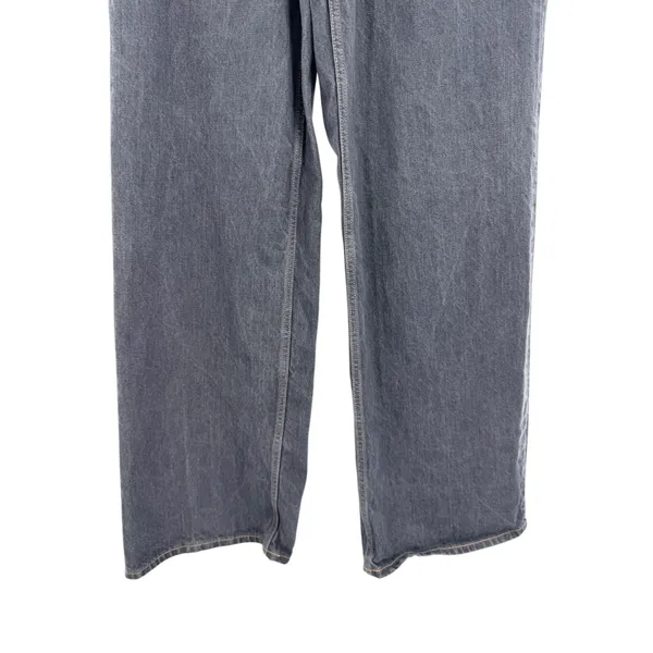Zara Womens‎ High Rise Wide Leg Cinch Back Jeans Dark Wash Sz 6 Baggy Grunge - Image 3