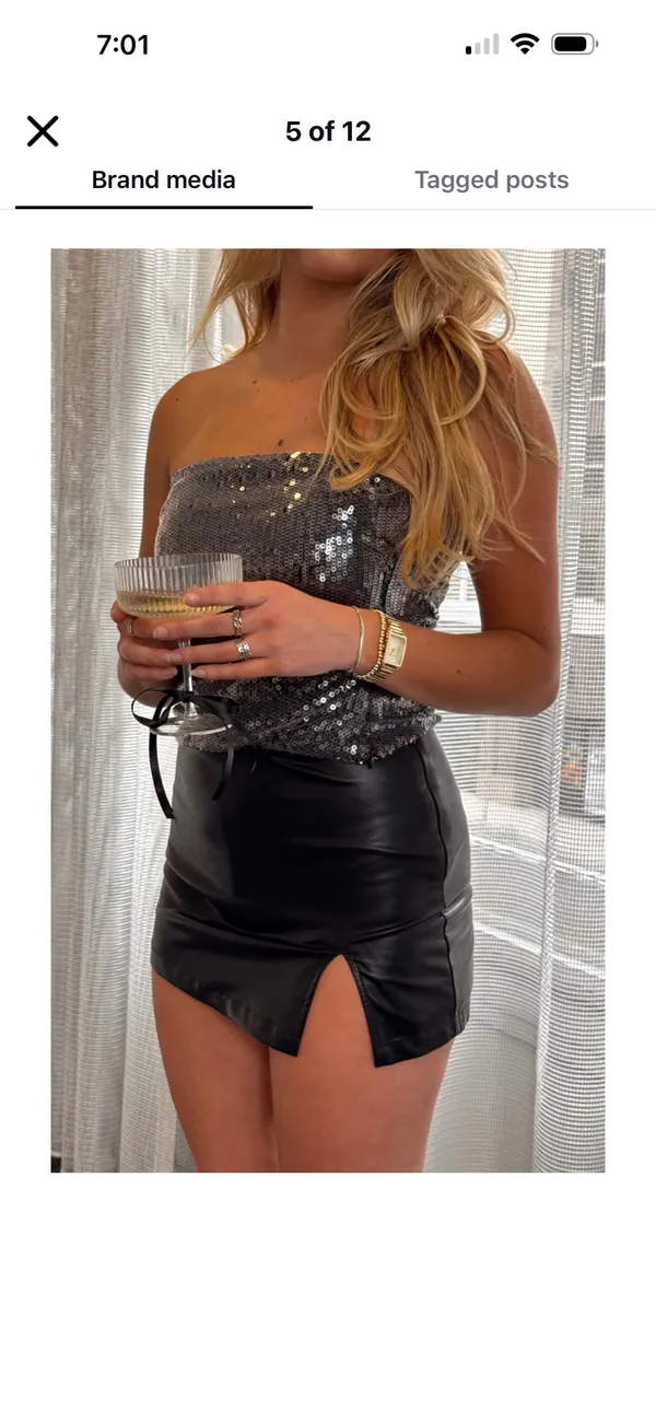 Calypso Boutique Sequin Top Silver - Image 3