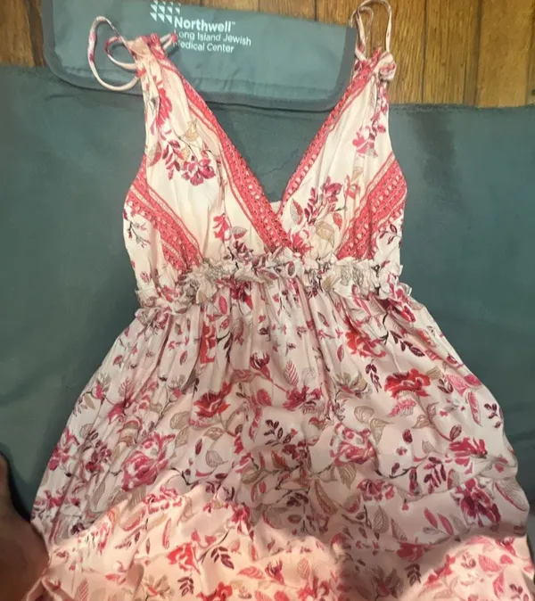 Blue Rain Pink Floral Maxi Dress Size S - Image 5