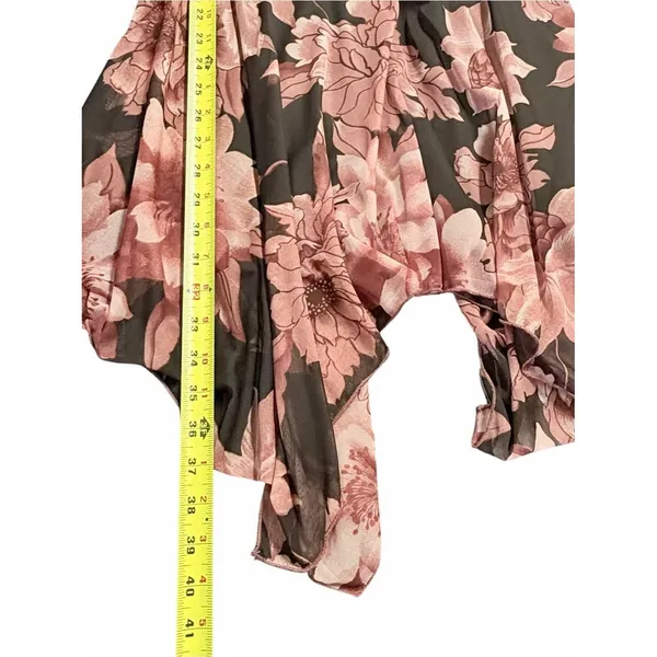Zinc Vintage Y2K 90s Black Floral Whimsigoth Strapless Dress Size M Asymmetric Fairy - Image 5