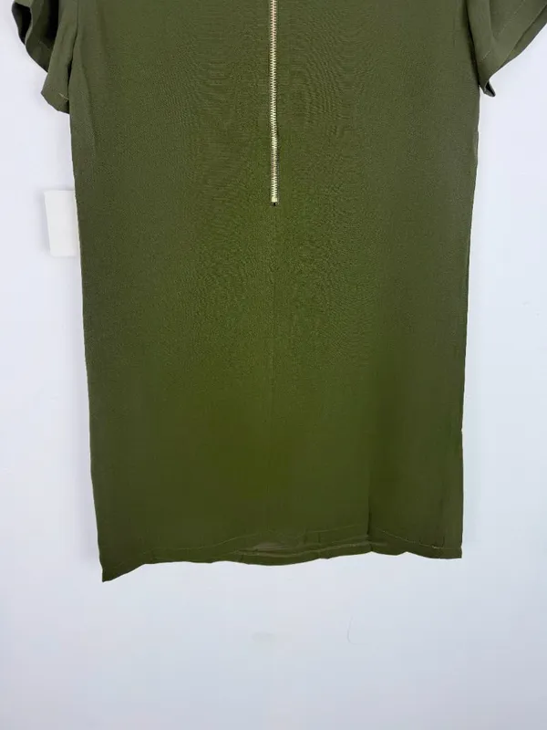 NWT Lulus Shift and Shout Dress Short Sleeves Mini Olive Green Size Small S NEW - Image 8