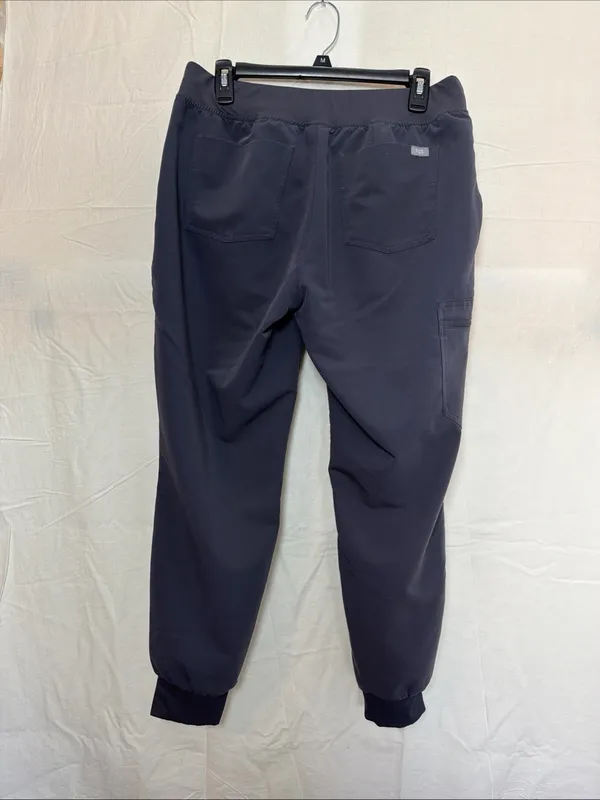 Figs Zamora Jogger Scrub Pants Charcoal Gray Red Drawstring Petite Medium L/P - Image 2