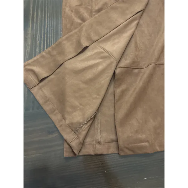 Anthropologie NEW NWT Lauren Sueded Wrap Midi Skirt Brown Size M - Image 7