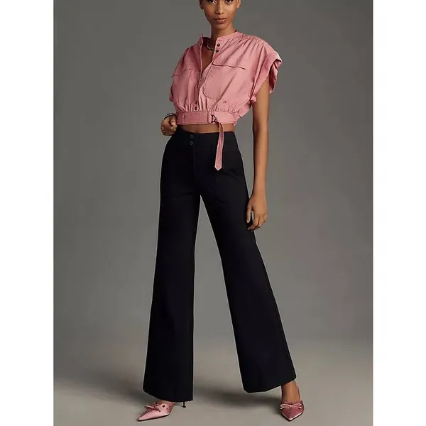 Anthropologie Maeve Black The Naomi Wide Leg Pants Sz.0 - Image 2