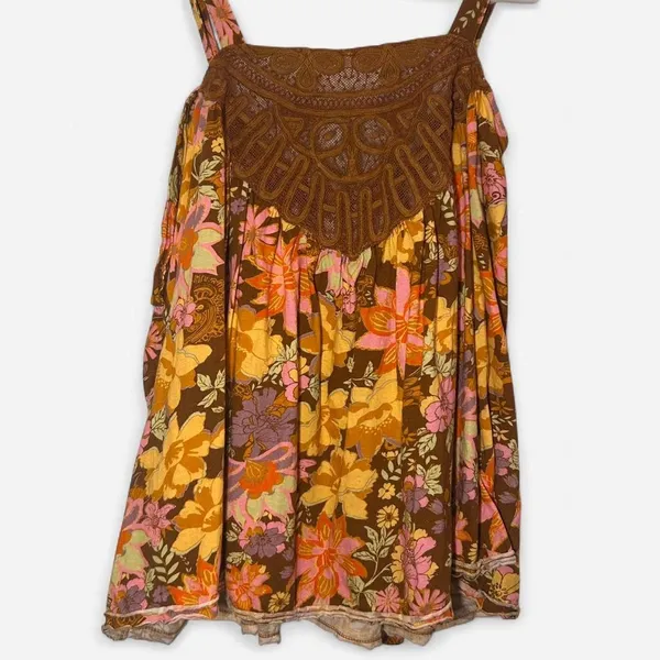 Free People Bali Moroccan Flower Tunic Top XS | Cottagecore Boho - Image 3