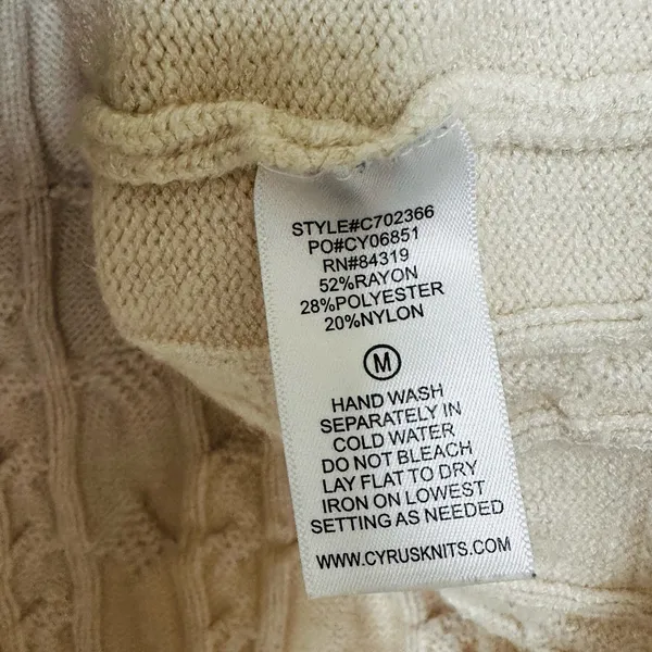 Cyrus Cream Cable Knit Cardigan Sweater Preppy Cozy Casual Timeless Minimalist - Image 6