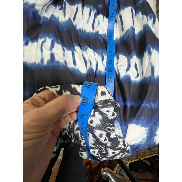 Speed Control Maxi Dress L Boho‎ Halter Blue White Tie Dye Sundress Women's - Image 11