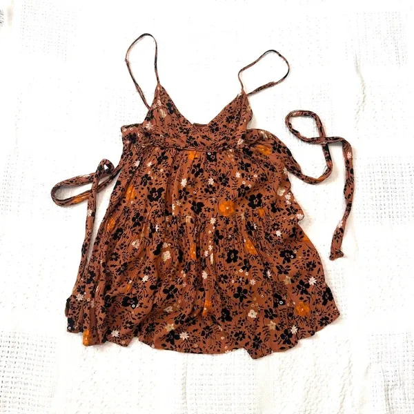 Free People Revolve Kaley 6 tie back textured mini sun dress D3 3516 - Image 6
