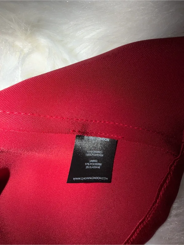 Galvan London Red Satin Spaghetti Strap Cami Top Sz 8 - Image 7