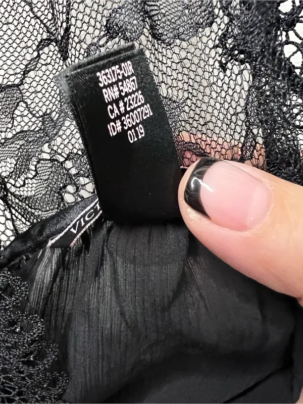 Victoria’s Secret Black Lace Semi Sheer Asymmetrical Whimsy Chemise Slip Top - Image 7