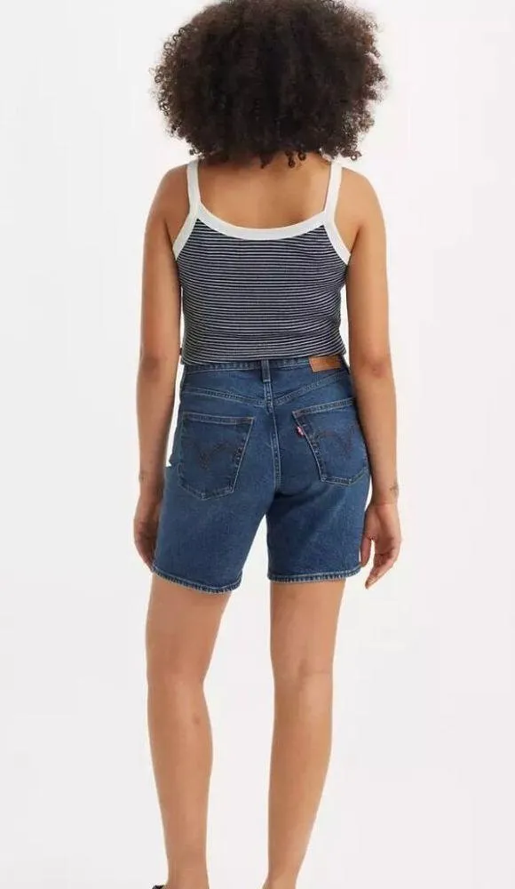 Levi's Women's 24 Premium Ribcage Bermuda Denim Shorts Size 24 Medium Wash - Image 4