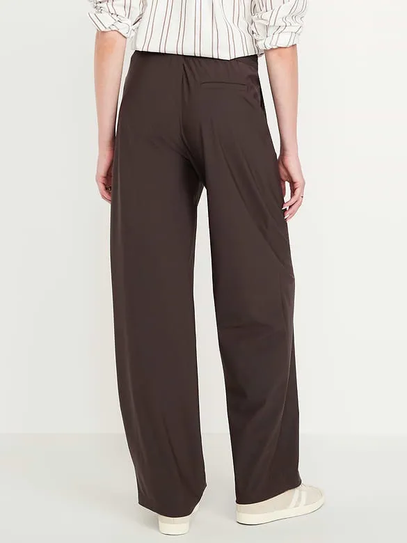 Old Navy SleekTech High Rise Wide Leg Pants Brown Size Medium Tall - Image 3