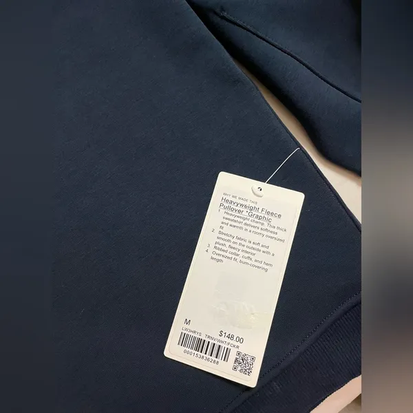 Lululemon NWT Heavyweight Fleece Pullover Tennis Club Sweater Top Blue Size M - Image 8