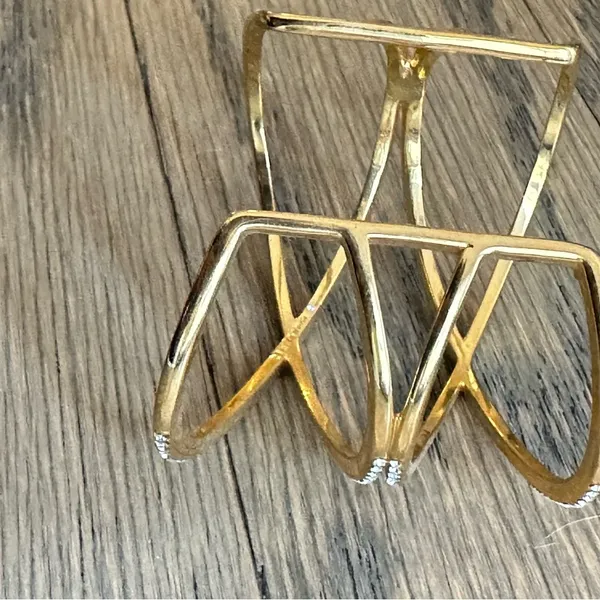 BaubleBar Gold Pavé Double Helix Cuff Bracelet - Image 5