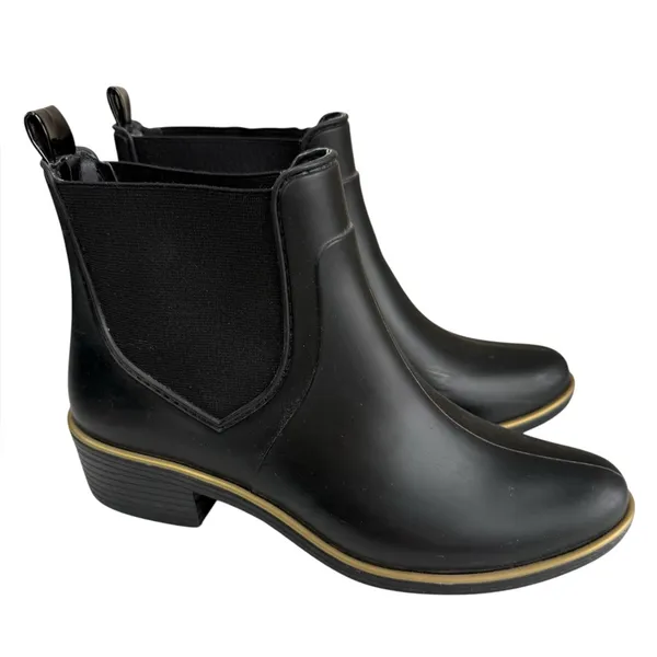 Kate Spade Solstice Ankle Rain Bootie Water Resistant Black Rubber Size 6 - Image 2
