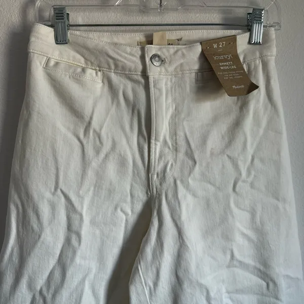 Madewell The Curvy Emmett Wide-Leg Jean in Tile White Welt Pocket Edition SZ 27 - Image 5