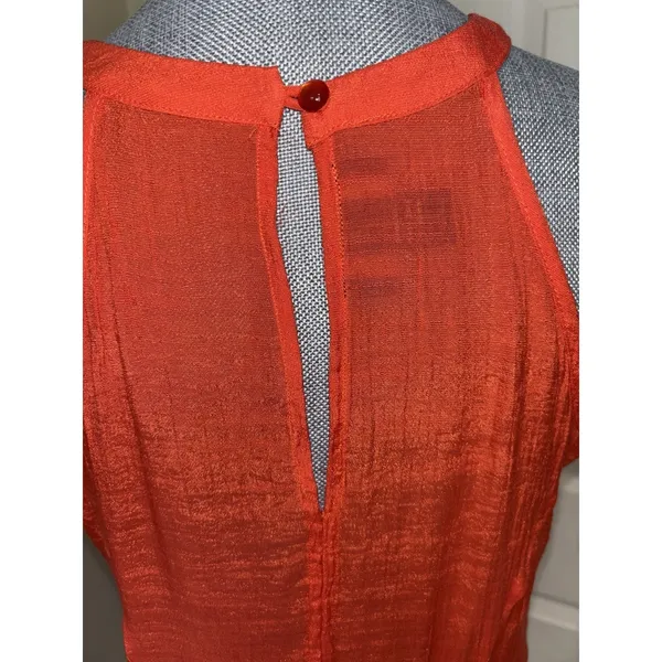 Iz Byer Orange Flowy Beaded Sequin Sleeveless Top Boho Hippie Festival Large - Image 5
