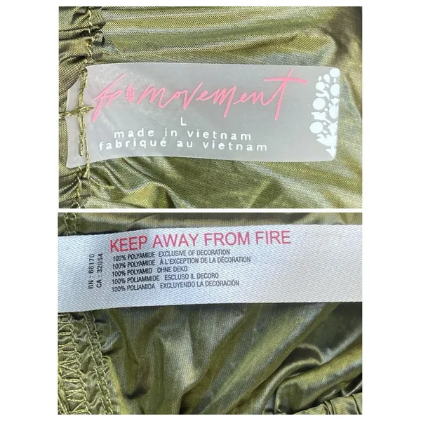Free People FP Movement Trekker Pants Sz L Olive Green Parachute Cargo Jogger - Image 13