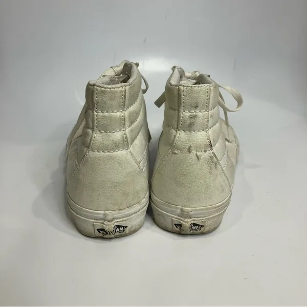 Vans all white canvas hightop‎ sneakers unisex sizing - Image 4
