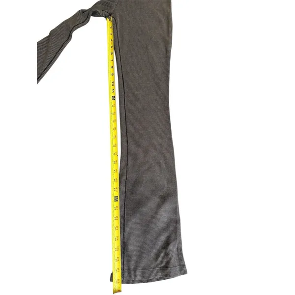 Intimately Free People Womens Thermal Pants Black High Rise Slim flare Lounge XS - Image 7